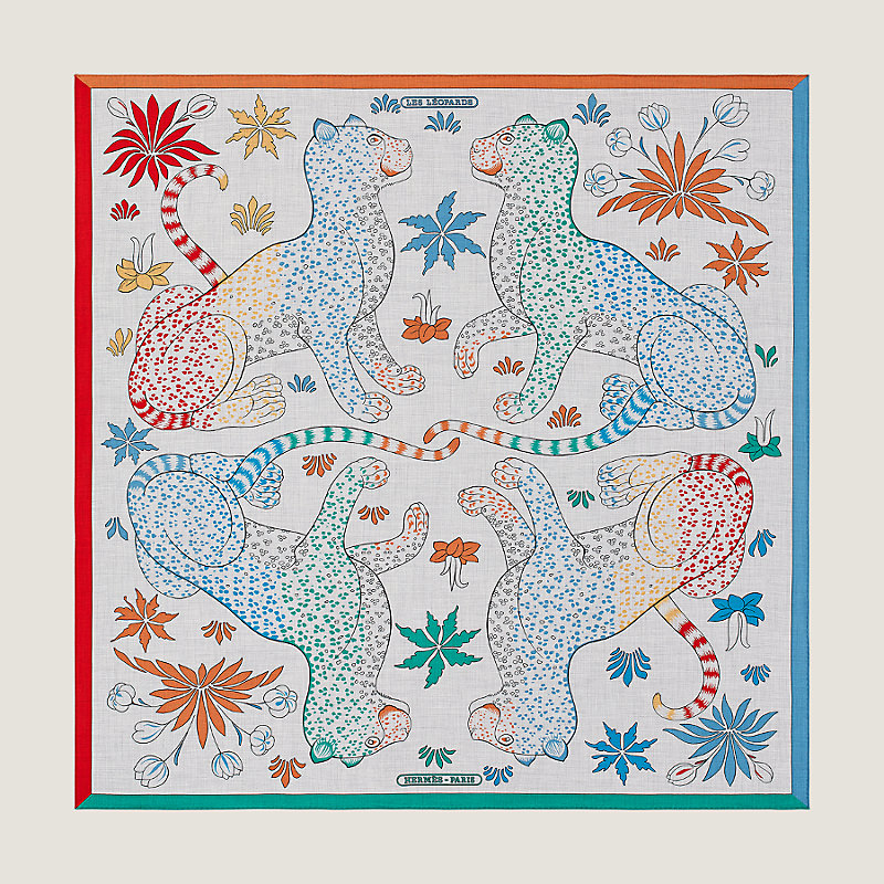 Les Leopards shawl 140 | Hermès Singapore